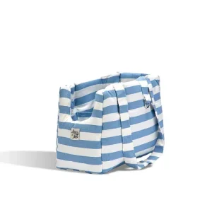 Borsa Trasportino Cane Righe Azzurro | Made in Italy — Leo e Luna