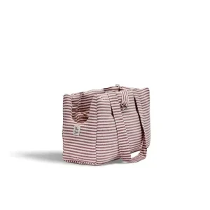 Borsa Trasportino Cane Righe Bordeaux | Made in Italy — Leo e Luna