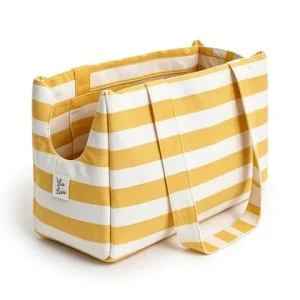 Borsa Trasportino Cane Righe Giallo | Made in Italy — Leo e Luna