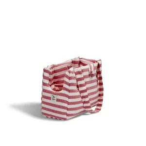 Borsa Trasportino Cane Righe Larghe Rosso | Made in Italy — Leo e Luna