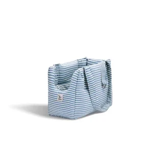 Borsa Trasportino Cane Righe Ottanio | Made in Italy — Leo e Luna