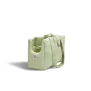Borsa Trasportino Cane Righe Pistacchio | Made in Italy — Leo e Luna