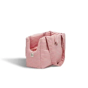 Borsa Trasportino Cane Righe Strette Rosso | Made in Italy — Leo e Luna