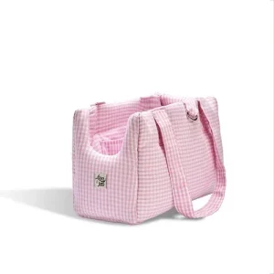 Borse Trasportino per Cani in Tessuto Vichy | Eleganti, Comode e Made in Italy | Leo e Luna