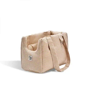 Borse Trasportino per Cani in Tessuto Vichy | Eleganti, Comode e Made in Italy | Leo e Luna