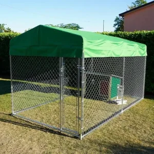 Box Per Cani Modello Husky Grande Recinto 3,96 X 2,28 Coperto Senza Porta Ciotole