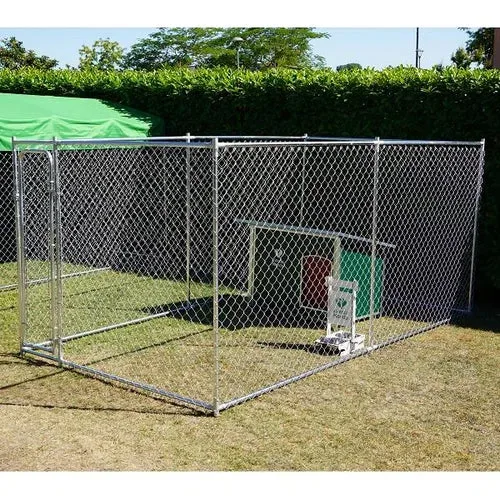 Box Per Cani Modello Husky Grande Recinto 3,96 X 2,28 Senza Copertura Con Porta Ciotole