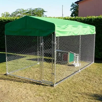Box Per Cani Modello Husky Media Recinto 3,96 X 2,28 Coperto Con Porta Ciotole