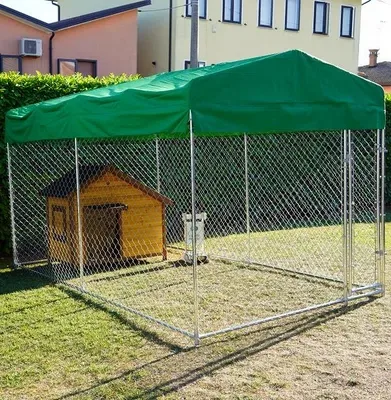 Box Per Cani Modello Lilli Recinto 3,96 X 2,28 Coperto Con Porta Ciotole