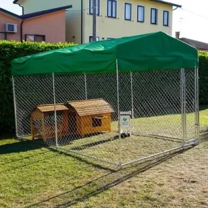 Box Per Cani Modello Matilda Recinto 3,96 X 2,28 Coperto Con Porta Ciotole