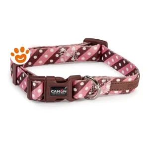 Camon Dog Collare Regolabile Twill Dot Pink (20×360 mm)