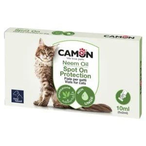 CAMON Fiale Spot-On per gatti all’Olio di Neem 5 Fiale da 2ml