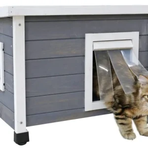 Casetta Esterna per Gatti Rustica (Grigio)