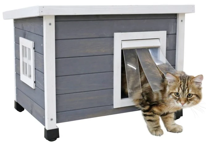 Casetta Esterna per Gatti Rustica (Grigio)