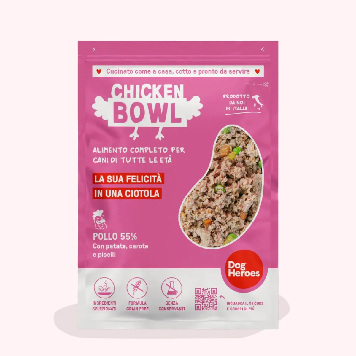 CHICKEN BOWL | 12 PACK – CIBO FRESCO SURGELATO – 55% DI CARNE E VERDURE