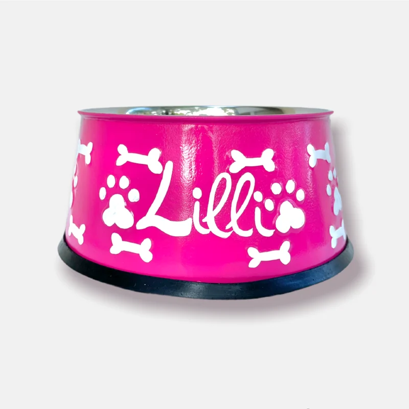 Ciotola Personalizzata Cane | Fucsia&Bianco - Image 2