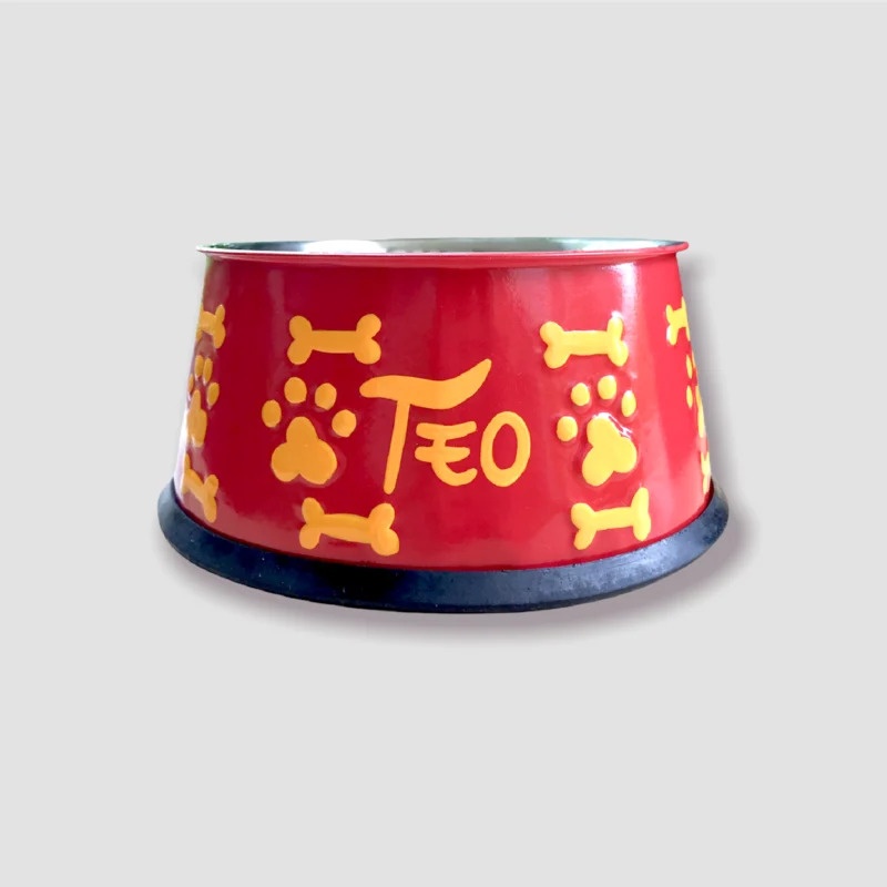 Ciotola Personalizzata Cane | Rosso&Giallo