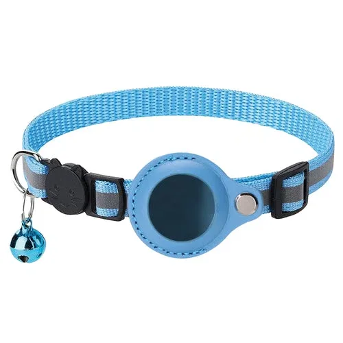 Collare per gatto con porta AirTag in nylon riflettente
