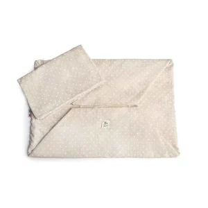 Cover Cotone Panama Ecru' Pois Bianchi