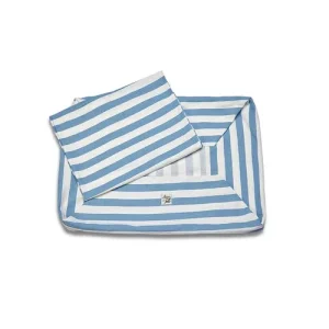 Cover Divanetto Cotone Premium Righe Larghe Azzurro