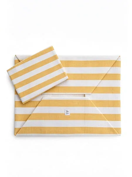 Cover Divanetto Cotone Righe Larghe Giallo