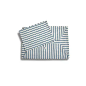 Cover Divanetto Cotone Righe Larghe Ottanio
