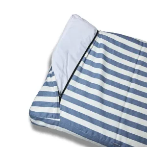 Cover Materassino Cotone Premium Riga Larga Azzurro