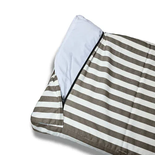 Cover Materassino Cotone Premium Riga Larga Marrone
