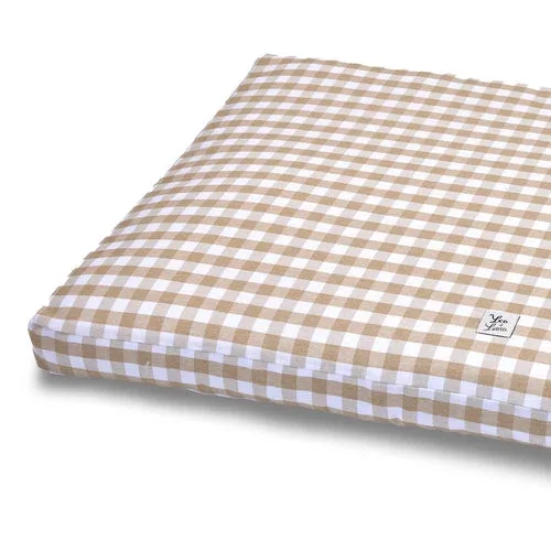 Cover Materassino Cotone Quadretto Beige