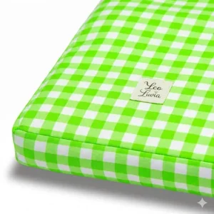 Cover Materassino Cotone Quadretto Verde Fluo
