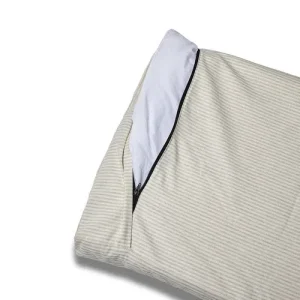 Cover Materassino Sfoderabile Cotone Premium Riga Stretta Grigio Chiaro