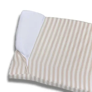 Cover Materassino Sfoderabile Cotone Riga Larga Beige