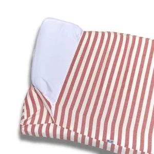 Cover Materassino Sfoderabile Cotone Riga Larga Rosso