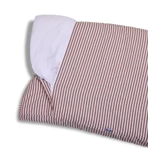 Cover Materassino Sfoderabile Cotone Riga Stretta Bordeaux