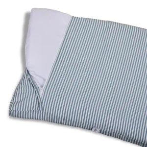 Cover Materassino Sfoderabile Cotone Riga Stretta Ottanio