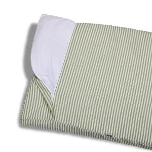 Cover Materassino Sfoderabile Cotone Riga Stretta Pistacchio