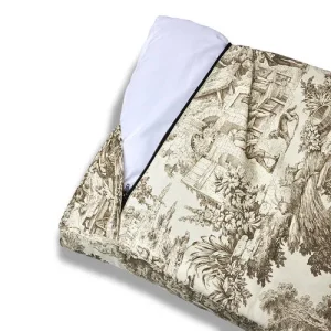 Cover Materassino Sfoderabile Premium Toile De Jouy Beige