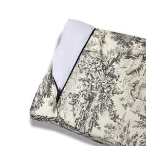 Cover Materassino Sfoderabile Premium Toile De Jouy Grigio