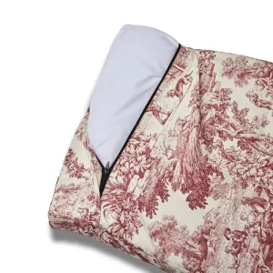 Cover Materassino Sfoderabile Premium Toile De Jouy Rosso