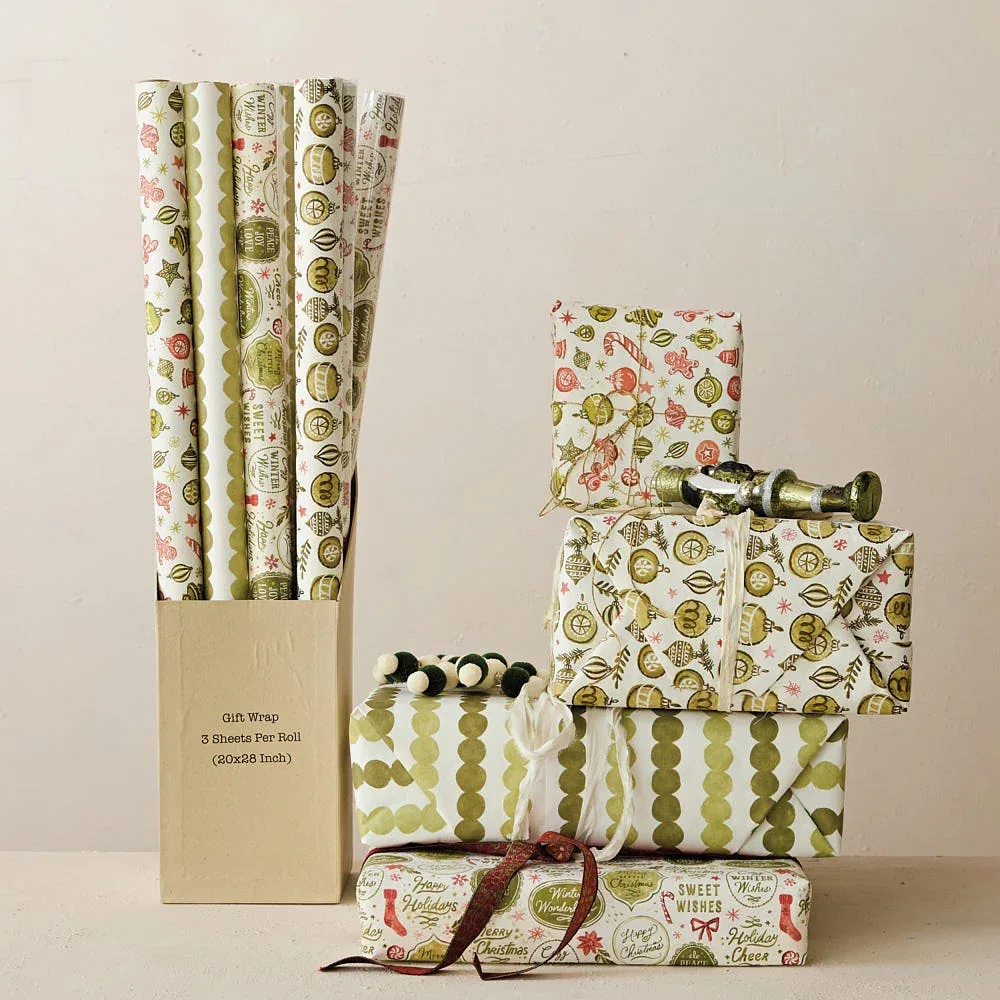 Creative Co-Op Assorted Wrapping Paper Sheets - Image 2