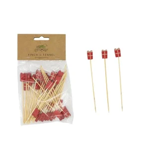 Creative Co-Op Bamboo Present Shaped Pick