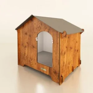 Cuccia per Cani Modello Marley Taglia L Con Porta Basculante | In Laminato HPL Anti Morso