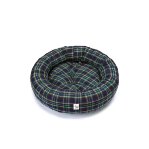 Cuccia Tonda Cotone Scozzese Blu