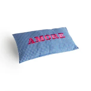 Cuscino Arredo Amore Cotone Vichy Bluette