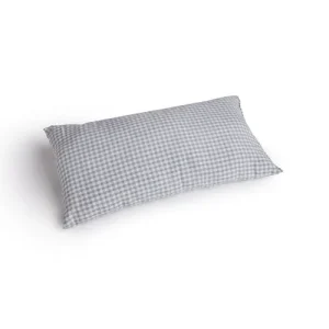 Cuscino Arredo Cotone Vichy Grigio Chiaro