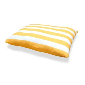 Cuscino per cani imbottito fantasia righe giallo/blu