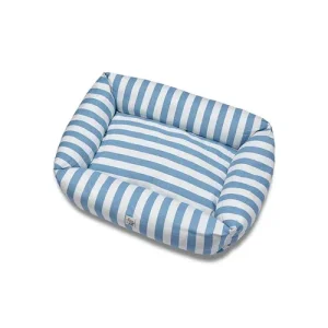 Divanetto Cotone Premium Righe Larghe Azzurro