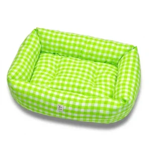 Divanetto per Cani Quadretto Verde Fluo | Made in Italy | Leo &amp; Luna