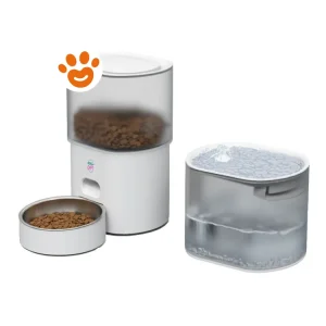 Easypet Dog&Cat Kit Distributore Automatico di Cibo (3Lt) e Fontanella (2,5Lt)