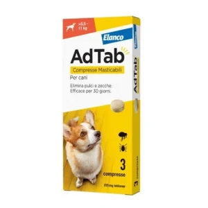 Elanco Adtab Antiparassitario Per Cani Da 5,5 Kg A 11 Kg Compresse Masticabili 3X225 Mg